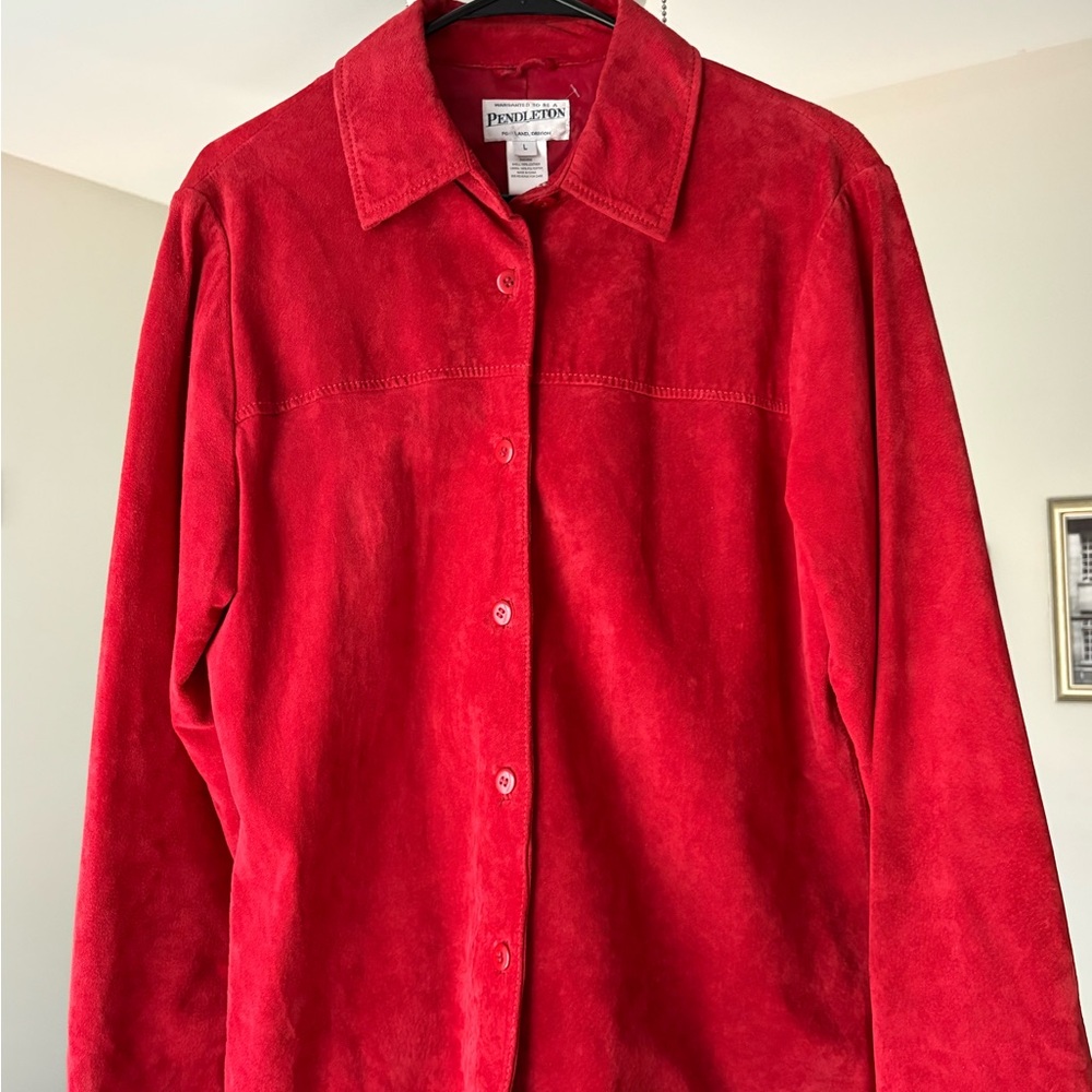 Pendleton Women's Vibrant Red Suede Blazer